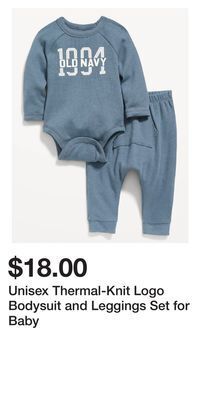 Old Navy Unisex thermal-knit logo bodysuit and leggings set for baby offer