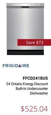 Canadian Appliance Source Frigidaire 24 ontario energy discount built-in undercounter dishwasher offer