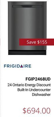 Frigidaire 24 ontario energy discount built-in undercounter dishwasher