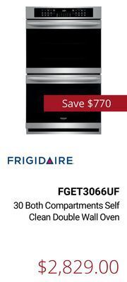 Canadian Appliance Source Frigidaire 30 both compartments self clean double wall oven offer