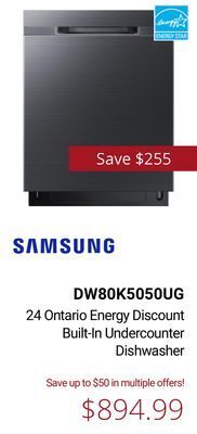 Canadian Appliance Source Samsung 24 ontario energy discount built-in undercounter dishwasher offer