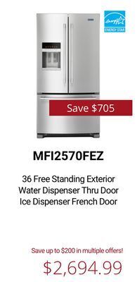 Canadian Appliance Source Maytag 36 free standing exterior water dispenser thru door ice dispenser french door offer