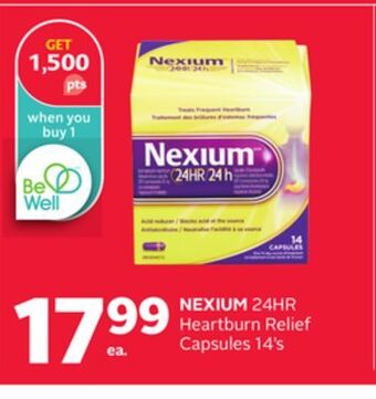 Rexall Nexium 24hr heartburn relief capsules 14' s offer