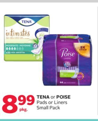 Rexall Tena or poise pads or liners offer