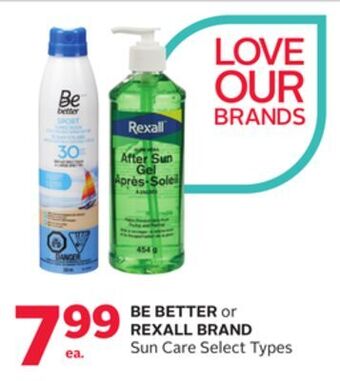 Rexall Be better or rexall brand sun care offer
