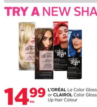 Rexall L'oréal le color gloss or clairol color gloss up hair colour offer