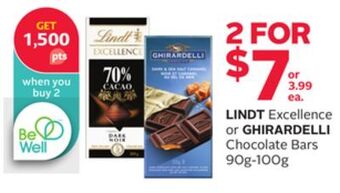 Rexall Lindt excellence or ghirardelli chocolate bars offer