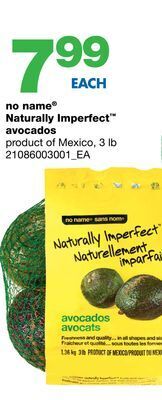 Wholesale Club No name® naturally imperfect™ avocados, 3 lb offer
