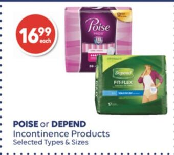 Wellwise by Shoppers Poise or depend incontinence products offer