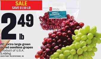 Independent City Market Pc® extra large green or red seedless grapes offer