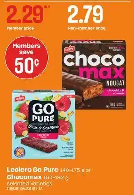 Independent City Market Leclerc go pure, 140-175 g or chocomax, 160-192 g offer