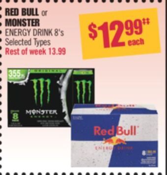 Shoppers Drug Mart Red bull or monster energy drink offer