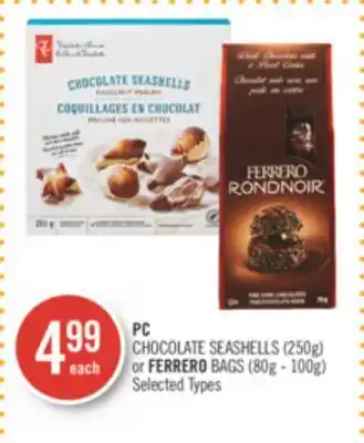 Shoppers Drug Mart Pc chocolate seashells (250g) or ferrero bags (80g - 100g) offer