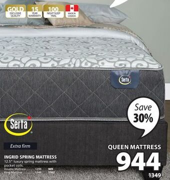 JYSK Serta ingrid spring mattress offer