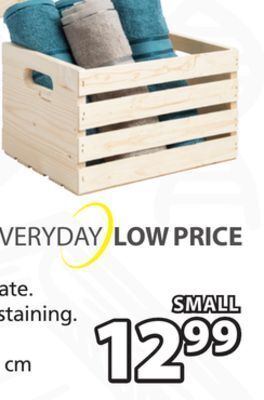 JYSK Taastrup solid unfinished fir crate offer