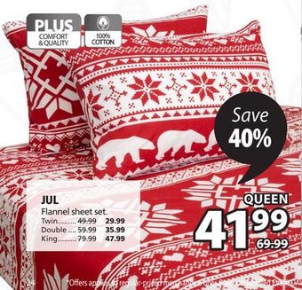 JYSK Jul flannel sheet set offer