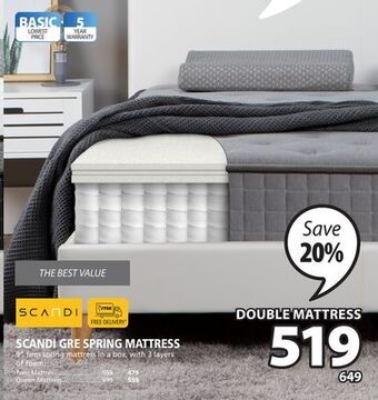 JYSK Scandi gre spring mattress offer
