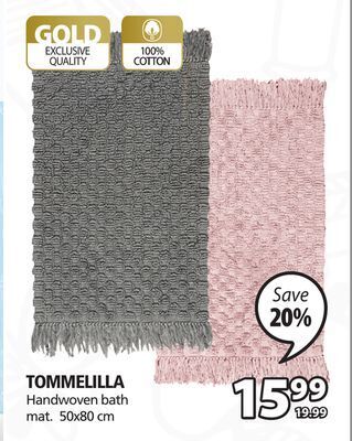 JYSK Tommelilla handwoven bath mat offer