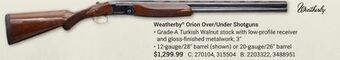 Bass Pro Weatherby orion over/under shotguns offer