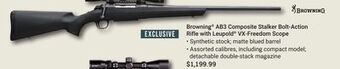 Bass Pro Browning® ab3 composite stalker bolt-action rifle with leupold® vx-freedom scope offer
