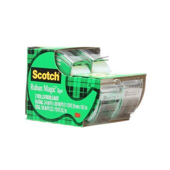Staples Scotch magic tape with dispenser - 19 mm x 10.1 m - 2 pack offer