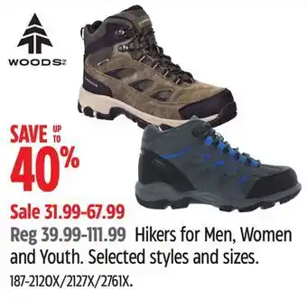 Canadian Tire Woods hikers for men, women and youth offer