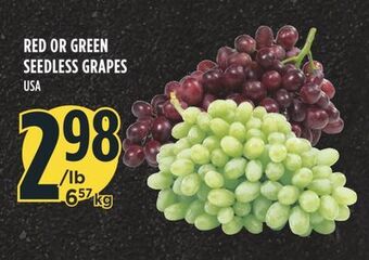 Marché Adonis Red or green seedless grapes offer