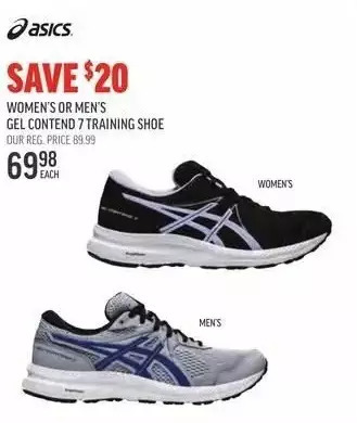 Sport Chek Asics women's or men's gel contend 7 training shoe offer