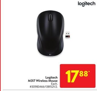 Walmart Logitech m317 wireless mouse offer