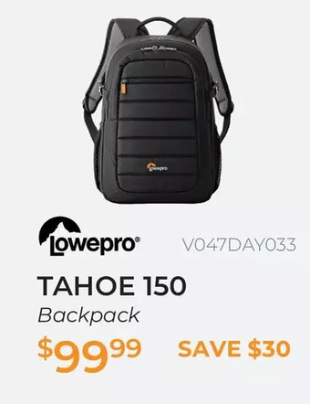 Henry's Lowepro tahoe 150 backpack offer