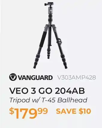 Henry's Vanguard veo 3 go 204ab tripod w/ t-45 ballhead offer