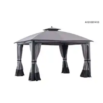Lowe's Allen + roth 10-ft x 12-ft black and grey gazebo with dome-shaped roof offer