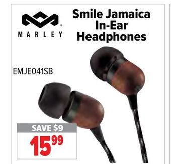 2001 Audio Video Marley smile jamaica headphones in-ear offer