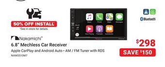 Nakamichi 6.8" mechless car receiver