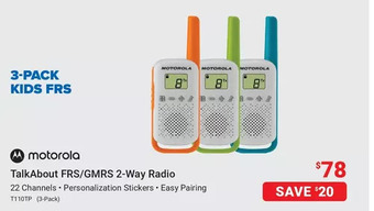 Visions Electronics Motorola talkabout frs/gmrs 2-way radio offer