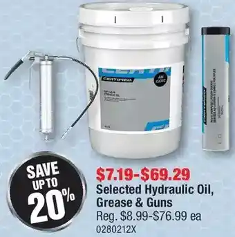 PartSource Selected hydraulic oil, grease & guns offer