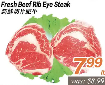 Fresh beef rib eye steak