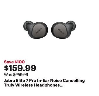 Best Buy Jabra elite 7 pro in-ear noise cancelling truly wireless headphones - titanium black offer