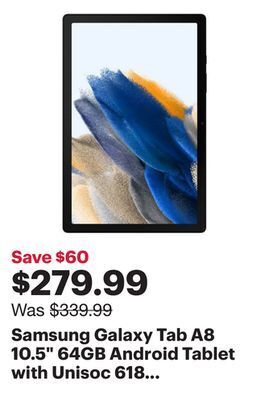 Best Buy Samsung galaxy tab a8 10.5" 64gb android tablet with unisoc 618 8-core processor - grey offer