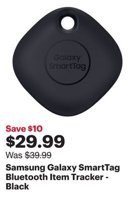 Best Buy Samsung galaxy smarttag bluetooth item tracker - black offer