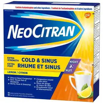 Walmart Neocitran extra strength cold & congestion day lemon or extra strength cold & sinus night lemon offer