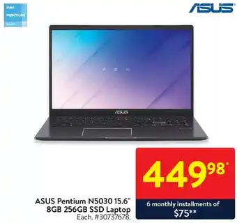 Walmart Asus pentium ns5030 15.6" 8gb 256gb ssd laptop offer