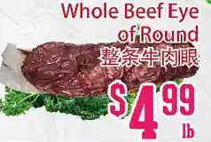 Grant's Foodmart Whole beef eye of round offer