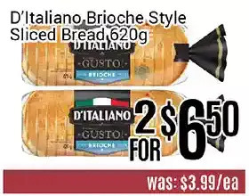 Nations Fresh Foods D'italiano brioche style sliced bread offer