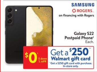 Walmart Samsung galaxy s22 postpaid phone‡ offer