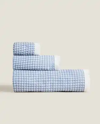 ZARA HOME Melange design waffle towel offer