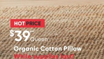 Sleep Country Organic cotton pillow offer
