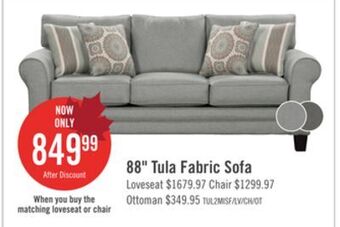 The Brick Tula fabric sofa - mist offer