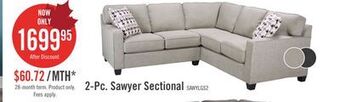 The Brick Sawyer 2-piece linen-look fabric sectional - light grey offer