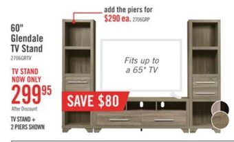 The Brick Glendale 60" tv stand grey offer